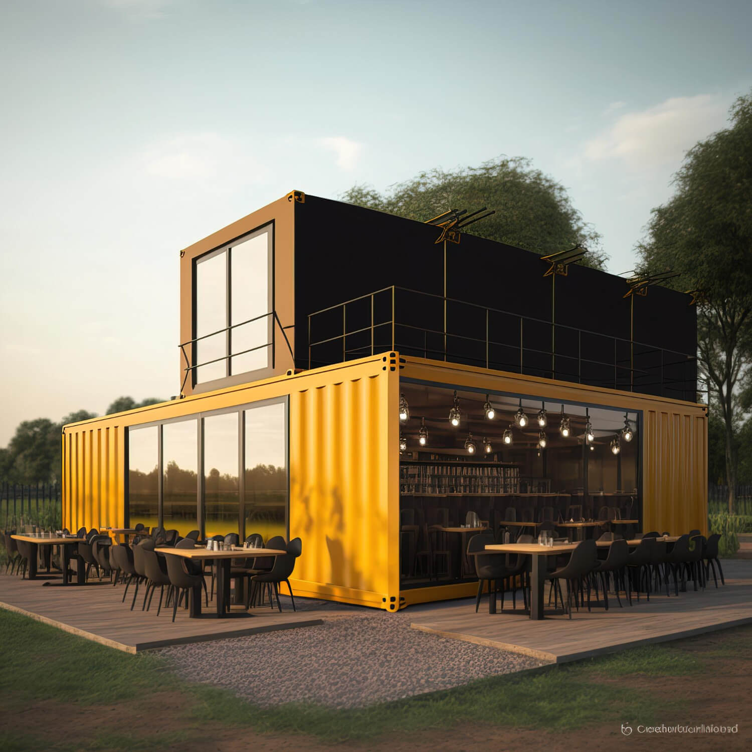 yellow-shipping-container-with-black-roof-black-roof yellow-shipping-container-with-black-roof-black-roof